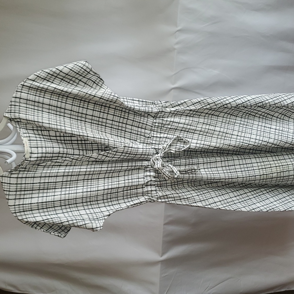 Classic Black and White Striped Plaid Dress